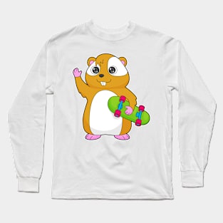 Hamster Skater Skateboard Long Sleeve T-Shirt